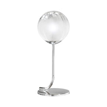 Load image into Gallery viewer, Puppet Table Lamp in White Shaded/Glossy Chrome.
