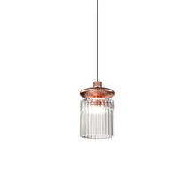 Load image into Gallery viewer, Tread LED Pendant Light in Matt Copper/Crystal Transparent.
