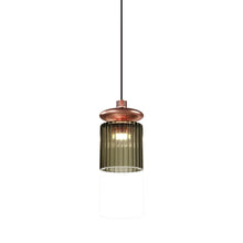 Load image into Gallery viewer, Tread LED Pendant Light in Matt Copper/Old Green Transparent.
