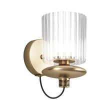 Load image into Gallery viewer, Tread Wall Light in Matt Gold/Crystal Transparent.
