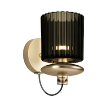 Load image into Gallery viewer, Tread Wall Light in Matt Gold/Old Green Transparent.
