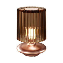 Load image into Gallery viewer, Tread Table Lamp in Matt Copper/Burned Earth Transparent.
