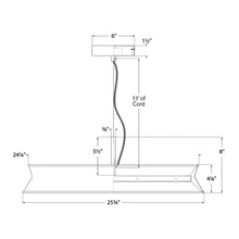 Load image into Gallery viewer, 60/40 Dot LED Pendant Light - line drawing.
