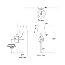 Load image into Gallery viewer, Abigail Wall Light - line drawing.
