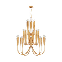 Load image into Gallery viewer, Acadia Chandelier in Antique Gold Leaf.
