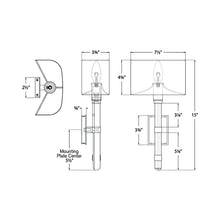 Load image into Gallery viewer, Adaline Tail Wall Light- line drawing.
