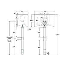 Load image into Gallery viewer, Adaline Tail Wall Light- line drawing.
