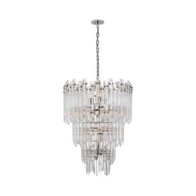 Load image into Gallery viewer, Adele Waterfall Chandelier in Polished Nickel (3-Tier).
