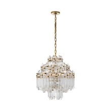 Load image into Gallery viewer, Adele Waterfall Chandelier in Hand-Rubbed Antique Brass (4-Tier).
