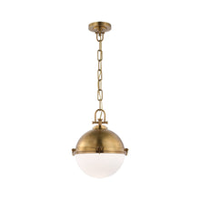 Load image into Gallery viewer, Adrian Globe LED Pendant Light in Antique-Burnished Brass (Large).
