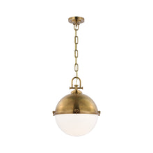 Load image into Gallery viewer, Adrian Globe LED Pendant Light in Antique-Burnished Brass (X-Large).
