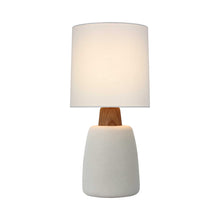 Load image into Gallery viewer, Aida LED Table Lamp in Porous White/Natural Oak (Medium).
