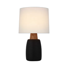 Load image into Gallery viewer, Aida LED Table Lamp in Porous Black/Natural Oak (Large).
