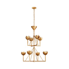Load image into Gallery viewer, Alberto Chandelier in Antique Gold Leaf (2-Tier/Small).
