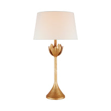 Load image into Gallery viewer, Alberto Table Lamp in Round/Antique Gold Leaf.
