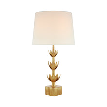 Load image into Gallery viewer, Alberto Table Lamp in Decorative/Antique Gold Leaf.
