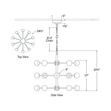 Load image into Gallery viewer, Alloway LED Chandelier - line drawing.
