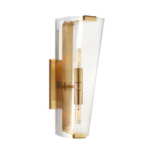 Load image into Gallery viewer, Alpine Bath Wall Light in Hand-Rubbed Antique Brass/Clear (Large).
