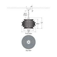 Load image into Gallery viewer, Antigua LED Chandelier - line drawing.

