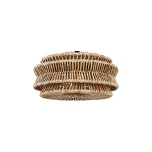 Load image into Gallery viewer, Antigua LED Semi Flush Ceiling Light in Polished Nickel and Natural Abaca (Large).
