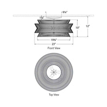 Load image into Gallery viewer, Antigua LED Semi Flush Ceiling Light - line drawing.
