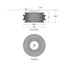 Load image into Gallery viewer, Antigua LED Semi Flush Ceiling Light - line drawing.
