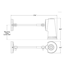 Load image into Gallery viewer, Antonio Adjustable Wall Light - line drawing.
