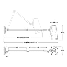 Load image into Gallery viewer, Antonio Adjustable Wall Light - line drawing.
