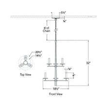 Load image into Gallery viewer, Arnav LED Chandelier - line drawing.
