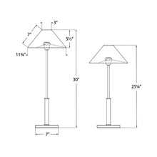 Load image into Gallery viewer, Asher LED Table Lamp - line drawing.
