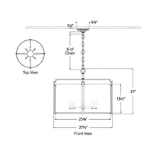 Load image into Gallery viewer, Aspen Pendant Light - line drawing.
