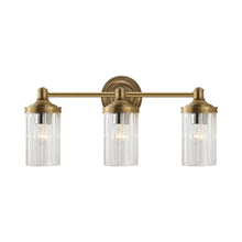 Load image into Gallery viewer, Ava Vanity Wall Light in Hand-Rubbed Antique Brass.

