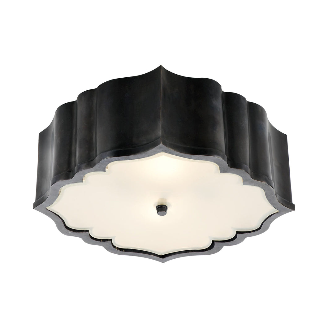 Balthazar Flush Mount Ceiling Light in Gun Metal.