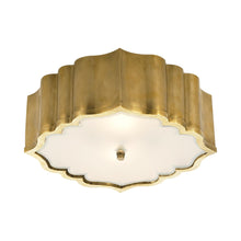 Load image into Gallery viewer, Balthazar Flush Mount Ceiling Light in Natural Brass.
