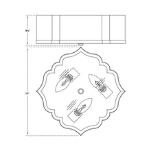 Load image into Gallery viewer, Balthazar Flush Mount Ceiling Light - line drawing.
