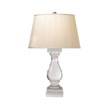Load image into Gallery viewer, Balustrade Table Lamp in Crystal/Silk Box Pleated.
