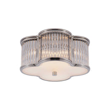 Load image into Gallery viewer, Basil Flush Mount Ceiling Light in Polished Nickel/Clear Glass/Frosted Glass (Small).
