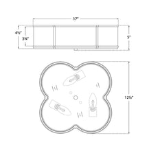 Load image into Gallery viewer, Basil Flush Mount Ceiling Light - line drawing.
