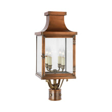 Load image into Gallery viewer, Bedford Outdoor Post Light in Natural Copper.

