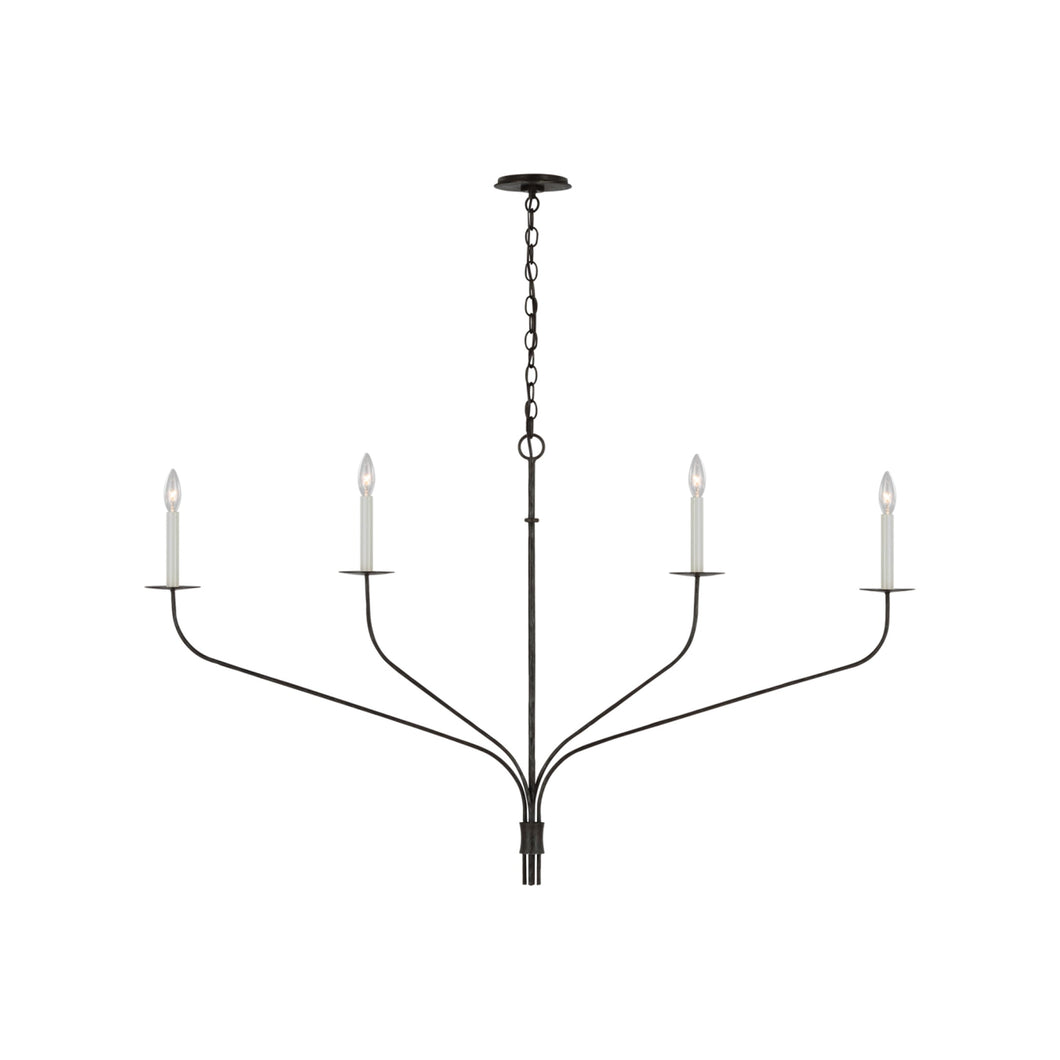 Belfair LED Chandelier in Aged Iron (4-Light).