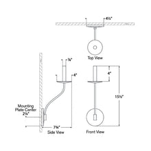 Load image into Gallery viewer, Belfair LED Wall Light - line drawing.
