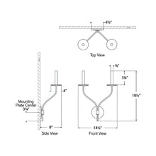 Load image into Gallery viewer, Belfair LED Wall Light - line drawing.
