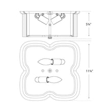 Load image into Gallery viewer, Bolsena Flush Mount Ceiling Light - line drawing.
