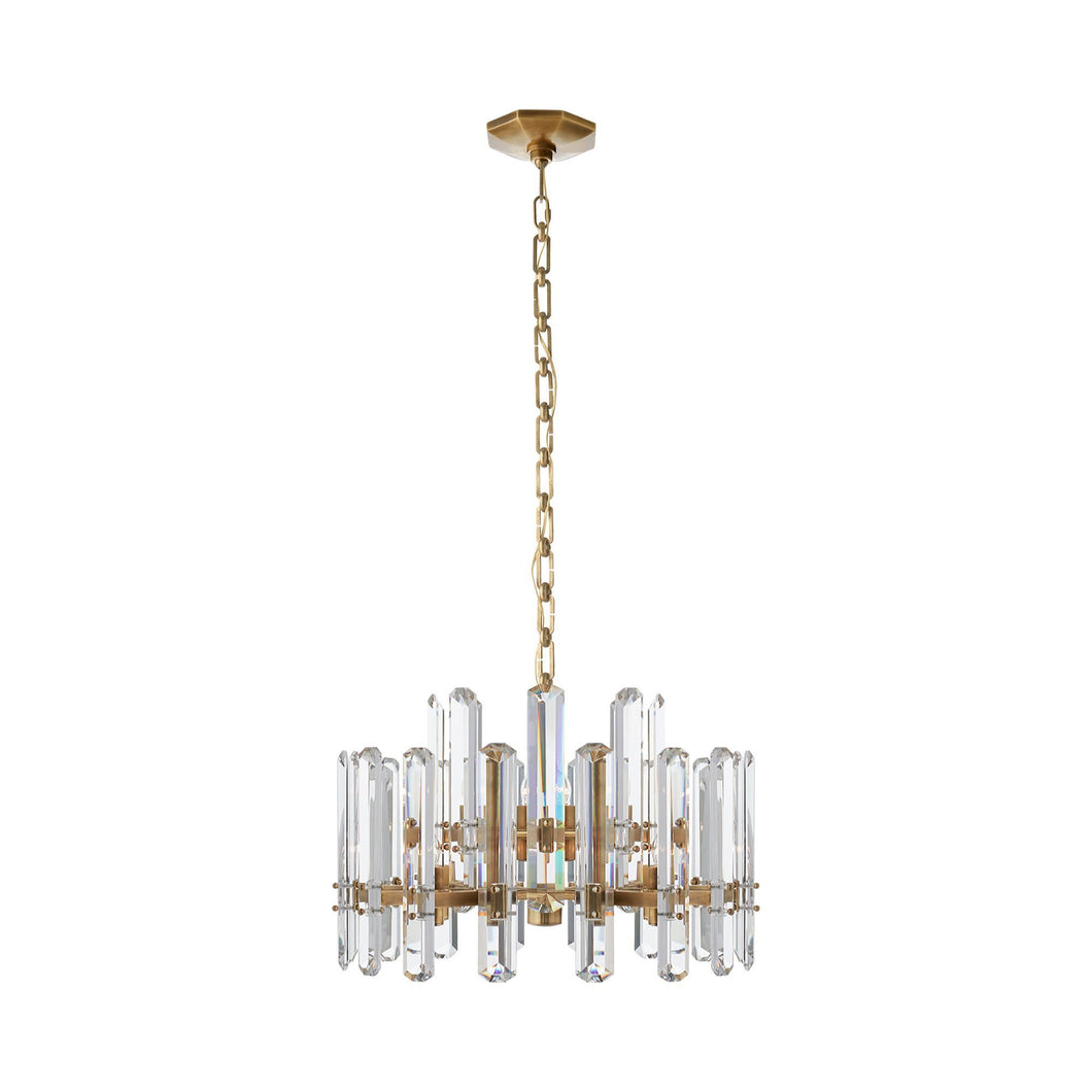 Bonnington Chandelier in Hand-Rubbed Antique Brass/Crystal (Small).