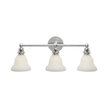 Load image into Gallery viewer, Boston Double Wall Light in Chrome/White Glass Desk Shade (3-Light).
