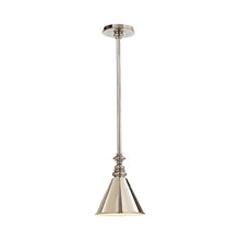 Load image into Gallery viewer, Boston Pendant Light in Polished Nickel/Polished Nickel Slant.
