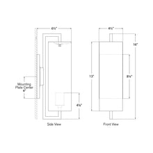 Load image into Gallery viewer, Bowen LED Wall Light - line drawing.
