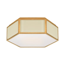 Load image into Gallery viewer, Bradford Flush Mount Ceiling Light in Cream/Soft Brass.
