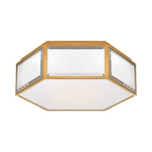 Load image into Gallery viewer, Bradford Flush Mount Ceiling Light in Mirror/Soft Brass.
