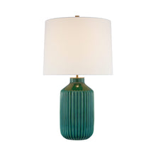 Load image into Gallery viewer, Braylen LED Table Lamp in Emerald Green Crackle.
